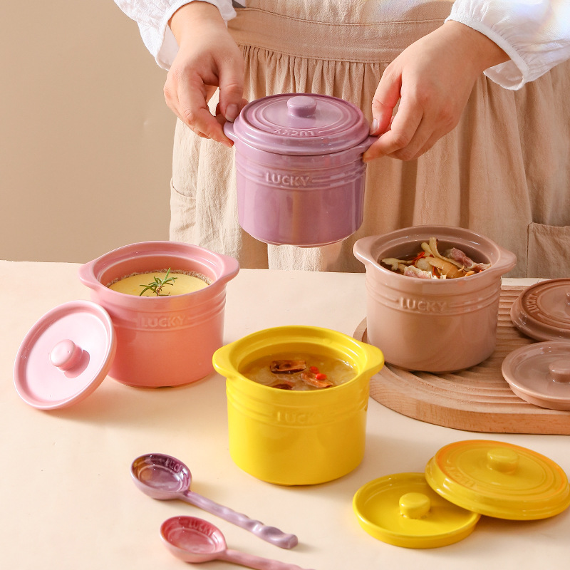 Kitchen Baking Bowls - Керамическая миска с двойной крышкой, птичье