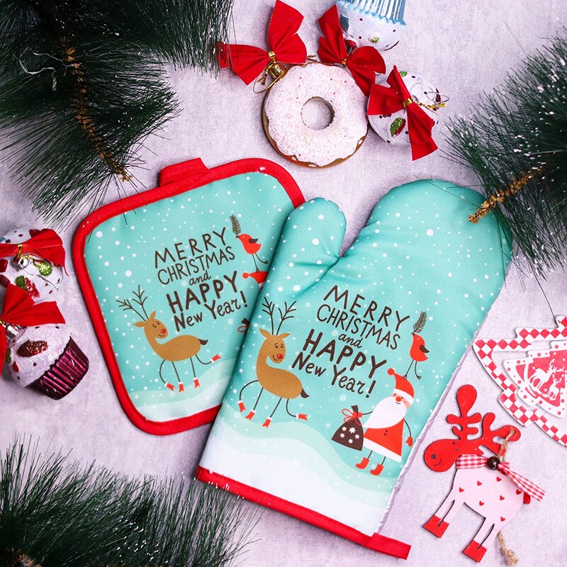 Kitchen Baking Gifts - 2 шт./компл., рождественские рукавицы для духовки