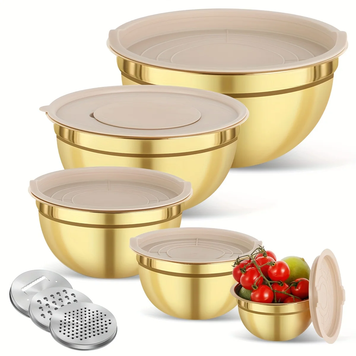 Набор мисок из золотой нержаве – обзор и цена Kitchen Baking Bowls